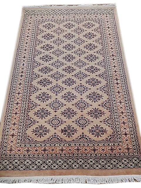 Elegant 4'1 x 6'5 Brown Hand-Knotted Bokhara Area Rug: Elegant 4'1 x 6'5 Brown Hand-Knotted Bokhara Area Rug Free continental US Shipping Enhance your living space with this exquisite 4' 1" x 6' 5" Brown Hand-knotted Jaldar Bokhara Pattern Rug. This luxur