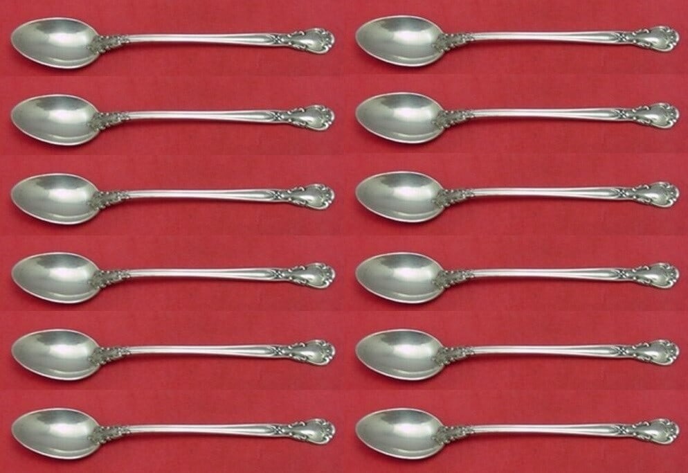 Gorham Chantilly Sterling Silver Iced Tea Spoons Set of 12 7 5/8": Gorham Chantilly Sterling Silver Iced Tea Spoons Set of 12 7 5/8" Elevate your dining experience with this exquisite set of 12 iced tea spoons from the renowned Chantilly pattern by Gorham. Crafted fr