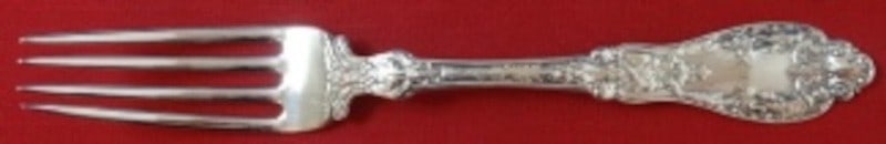 Sterling Silver Dinner Fork Paris Pattern by Gorham 7.75 Inch: Sterling Silver Dinner Fork Paris Pattern by Gorham 7.75 Inch This is a Gorham dinner fork from the Paris pattern, crafted in sterling silver. Measuring 7 3/4 inches in length, this multi-motif fork d