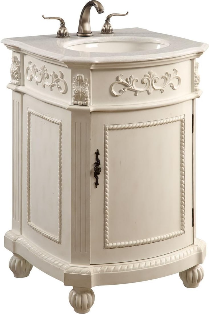 Elegant Lighting Signature Carved Sink Vanity White: Elegant Lighting Signature Carved Sink Vanity White This elegant Signature Collection Carved Sink Vanity showcases a classic antique white finish, combining both style and functionality. The vanity fe