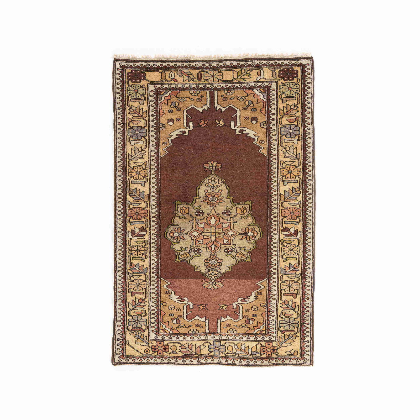Authentic Handmade Milas Wool Carpet 48 x 68.1 Double Knots: Authentic Handmade Milas Wool Carpet 48 x 68.1 Double Knots Discover the exquisite craftsmanship of this Authentic Handmade Milas Carpet, made from high-quality wool on wool. This stunning piece showc