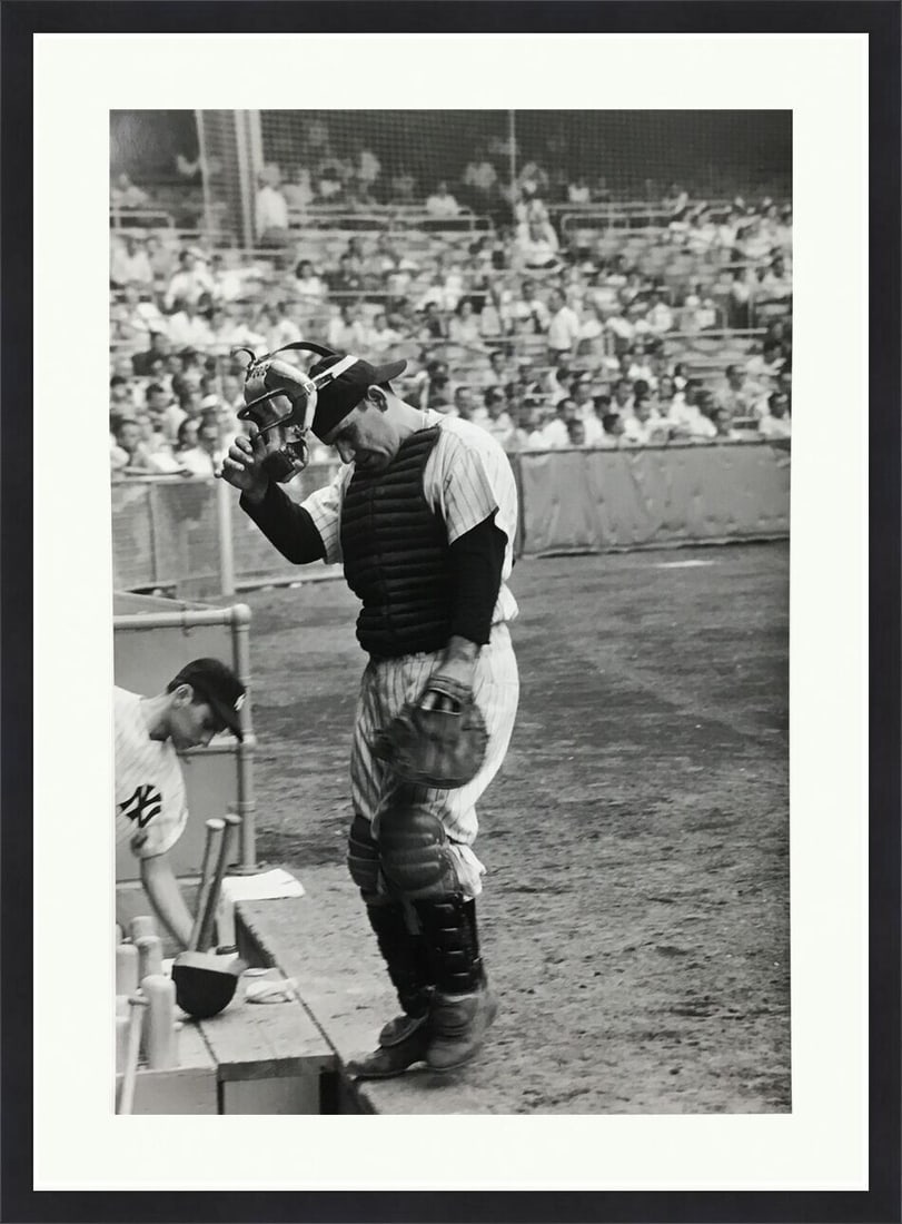 Yogi Berra 1956 New York Yankees Framed Photograph 19 x 22: Yogi Berra 1956 New York Yankees Framed Photograph 19 x 22 This stunning custom framed photograph captures the legendary Yogi Berra of the New York Yankees during the 1956 MLB season. The original New