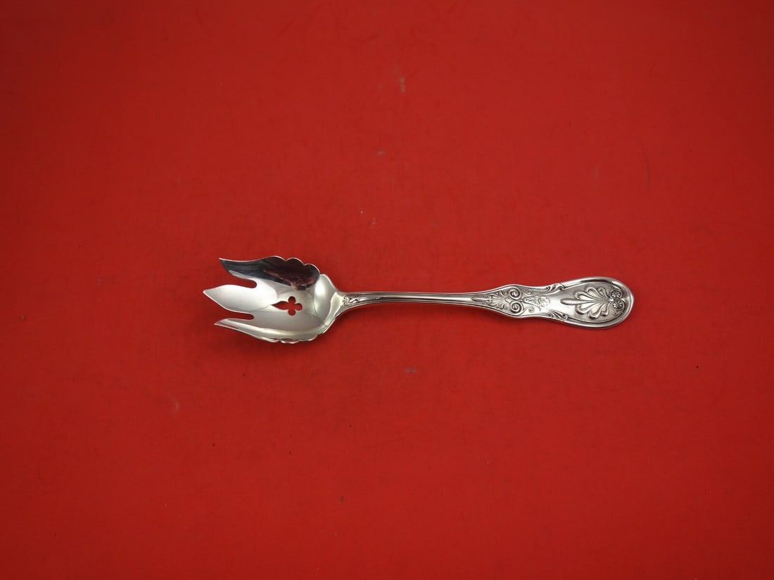 Tiffany & Co. Saratoga Sterling Silver 3-Tine Serving Fork 8 1/8": Tiffany & Co. Saratoga Sterling Silver 3-Tine Serving Fork 8 1/8" This exquisite vegetable serving fork from Tiffany & Co. is crafted from high-quality sterling silver. The fork features a classic 3-t