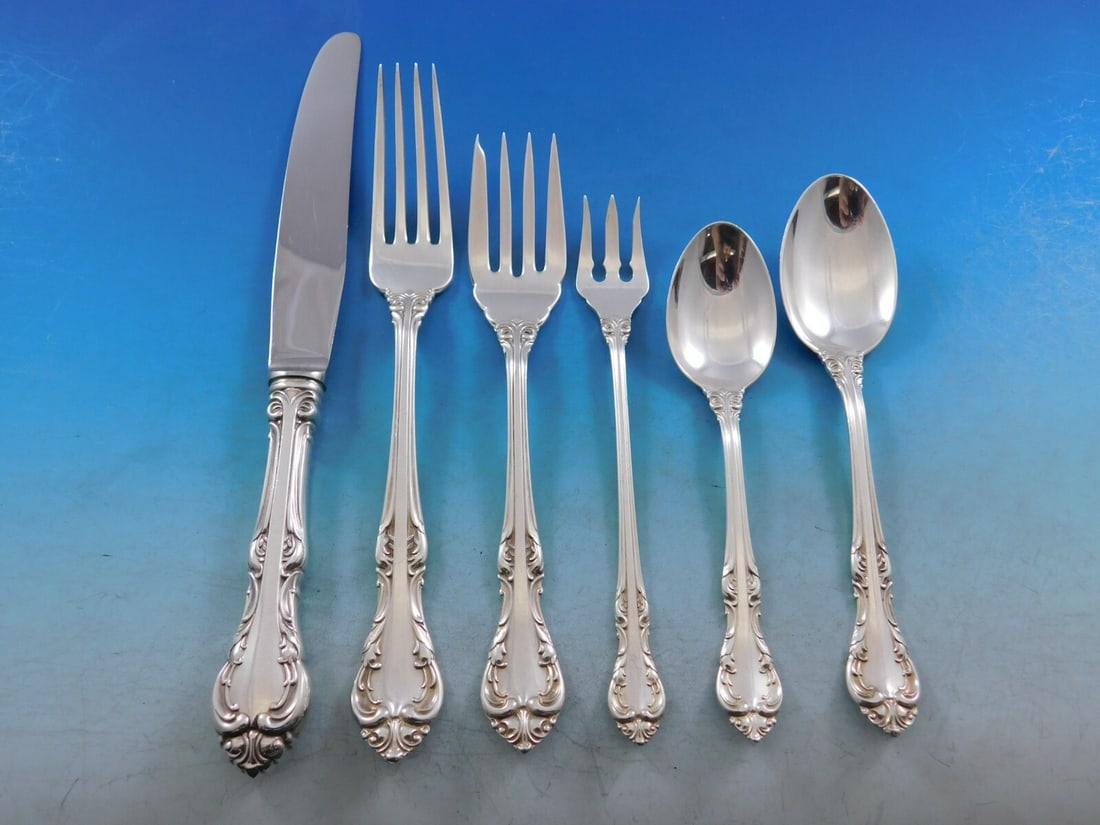 Birks Laurentian Sterling Silver Flatware Set for 8 - 49 Pieces: Birks Laurentian Sterling Silver Flatware Set for 8 - 49 Pieces This stunning Laurentian by Birks sterling silver flatware set is perfect for elegant dining, featuring 49 pieces designed for service f
