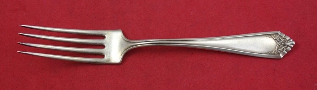 Antique Leicester Sterling Silver Dinner Fork by International 7 3/8 inches: Antique Leicester Sterling Silver Dinner Fork by International 7 3/8 inches Introducing the Leicester Dinner Fork by International Sterling, a classic piece of fine tableware crafted from sterling sil