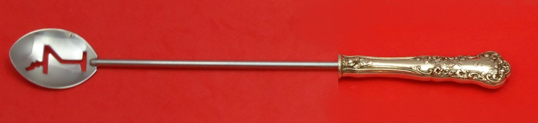 International Sterling Silver Pansy Martini Spoon Custom Made 10": International Sterling Silver Pansy Martini Spoon Custom Made 10" This exquisite Pansy pattern martini spoon, crafted by International Sterling, is a stunning addition to your serving collection. Meas