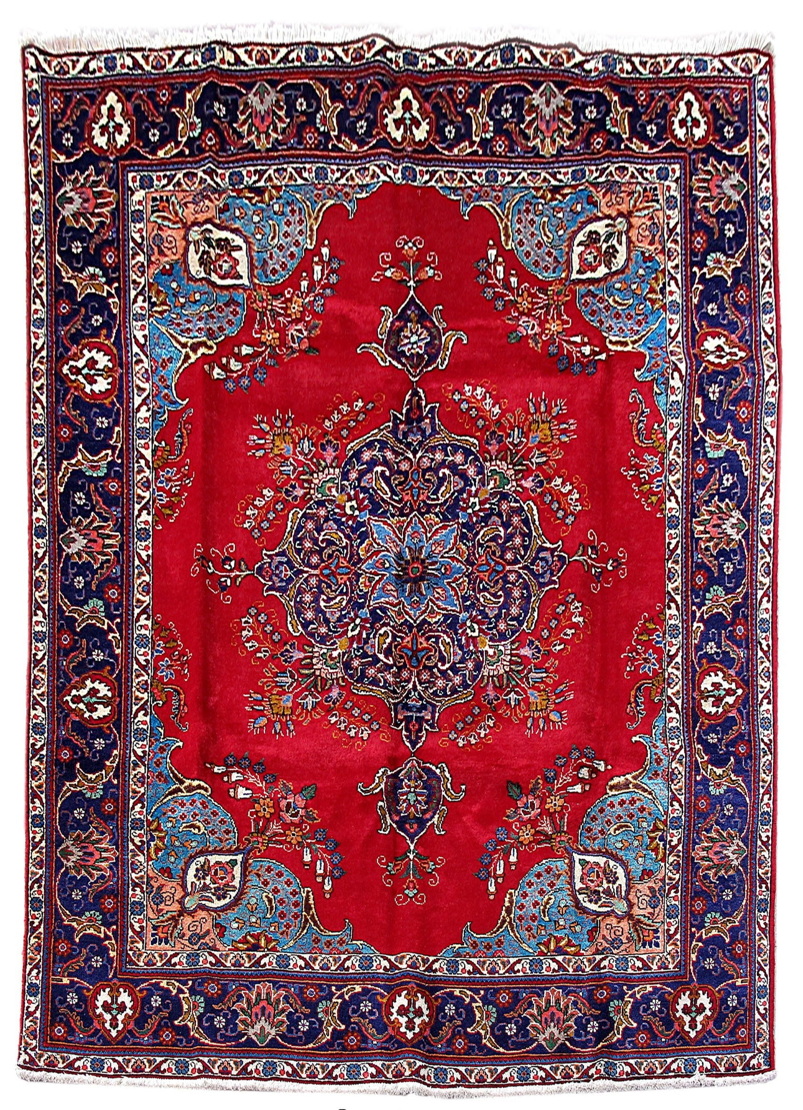 Handcrafted Persian Tabriz Kerman Rug 8'2" x 11'2" Traditional Design: Handcrafted Persian Tabriz Kerman Rug 8'2" x 11'2" Traditional Design Free continental US Shipping Discover the elegance of this handcrafted Persian Tabriz Kerman rug, featuring traditional designs wo