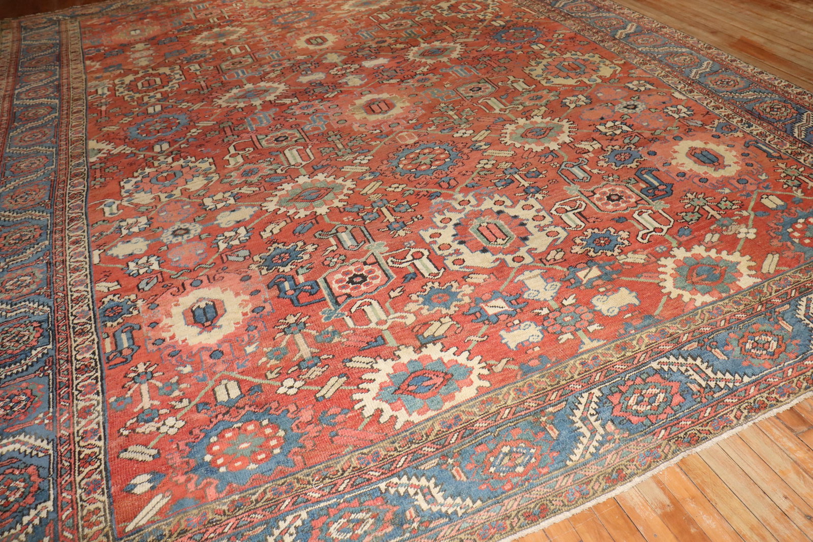 Zabihi Collection Large Antique Persian Heriz Rug 11'3 x 15'6 Hand-Knotted Wool Iran 1920 - 3