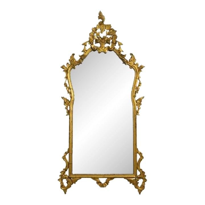 Vintage French Style Carved Wood Mirror Gold Gilt 64 Inches High (1 of 10)