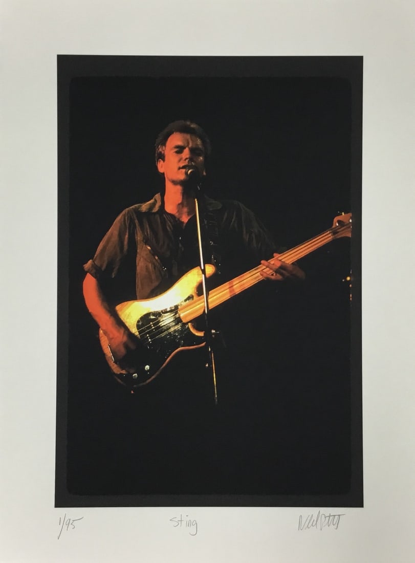 Neil Portnoy Signed Limited Edition Giclee Sting The Police 20 x 14: Neil Portnoy Signed Limited Edition Giclee Sting The Police 20 x 14 This original giclee print features the artwork of Neil Portnoy, depicting Sting from The Police. The print is part of a limited edi