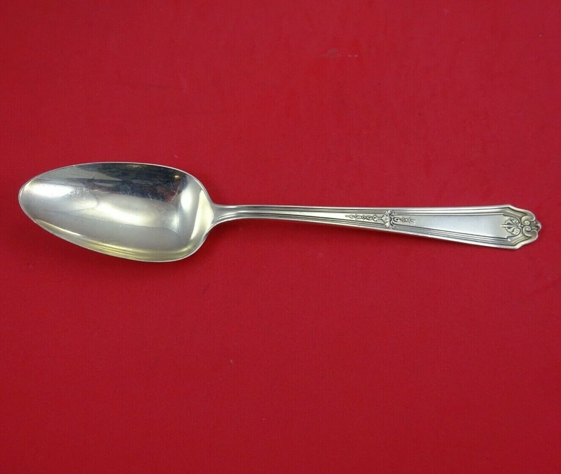 Alvin Gainsborough Sterling Silver Serving Spoon 8 5/8 Inch: Alvin Gainsborough Sterling Silver Serving Spoon 8 5/8 Inch This exquisite serving spoon features the Gainsborough pattern by Alvin, crafted from high-quality sterling silver. Measuring 8 5/8 inches,