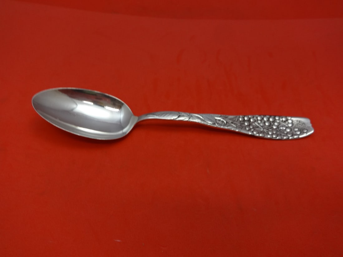 Whiting Berry Sterling Silver Place Soup Spoon 6 3/4 inches: Whiting Berry Sterling Silver Place Soup Spoon 6 3/4 inches This elegant Berry by Whiting place soup spoon features a delightful multi-motif design and is crafted from high-quality sterling silver. Me