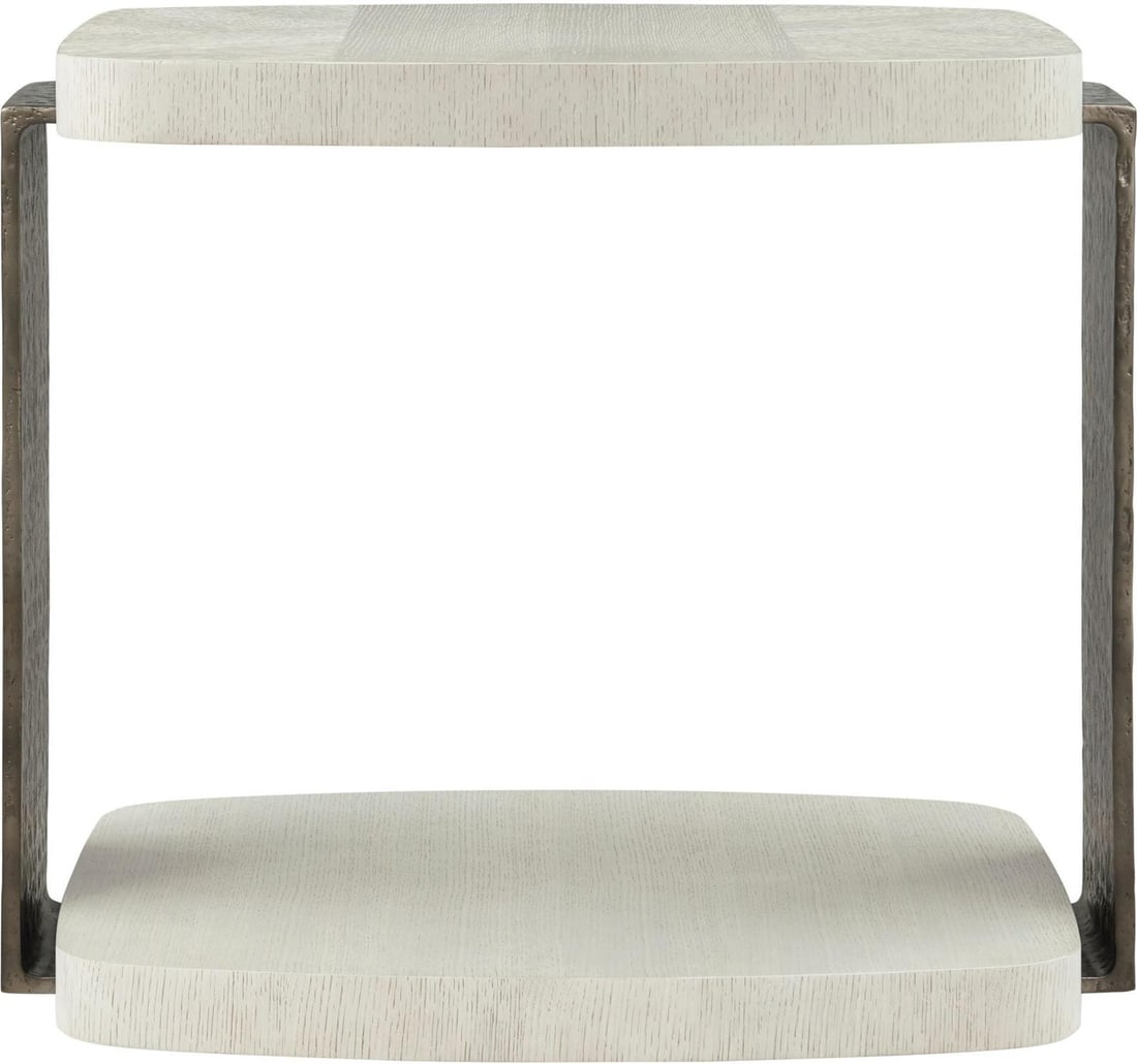 Theodore Alexander Sleek Opal Finish Rectangle Side Table: Theodore Alexander Sleek Opal Finish Rectangle Side Table The Sleek Opal Side Table by Theodore Alexander is a modern and stylish addition to any living space. This rectangular side table features a s