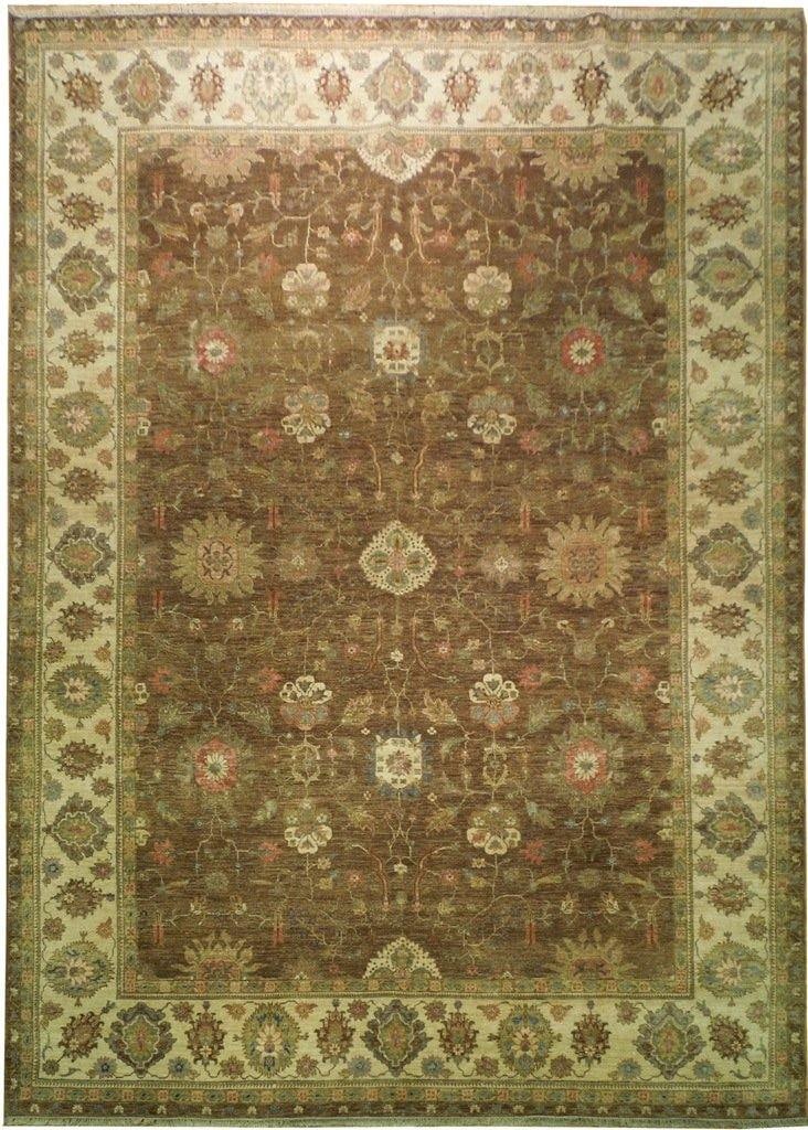 Handmade Indian Wool Rug 9'10 x 13'10 Light Brown Geometric Pattern: Handmade Indian Wool Rug 9'10 x 13'10 Light Brown Geometric Pattern Free continental US Shipping Enhance your living space with this exquisite 9' 10" x 13' 10" Light Brown Indian Rug, handcrafted by s