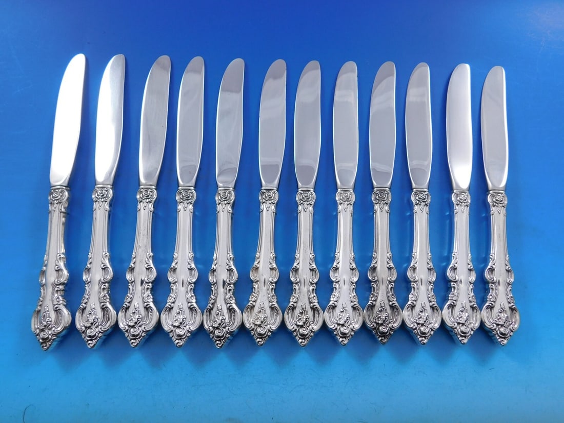 Towle El Grandee Sterling Silver Butter Spreader Set of 12 Modern 6 3/4 Inch: Towle El Grandee Sterling Silver Butter Spreader Set of 12 Modern 6 3/4 Inch Discover the elegance of the El Grandee pattern by Towle with this set of 12 sterling silver butter spreaders. Each spreade