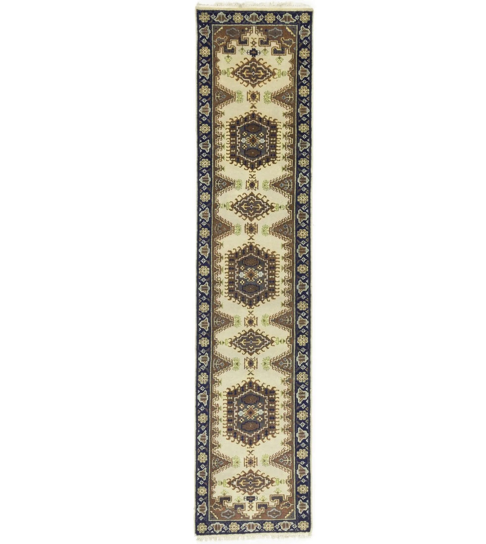 Handmade Wool Oriental Geometric Runner Rug 2'6 x 11'6 Tribal Design: Handmade Wool Oriental Geometric Runner Rug 2'6 x 11'6 Tribal Design Enhance your home decor with this Handmade Wool Oriental Runner Rug featuring a stunning tribal geometric design. Measuring 2'6" x