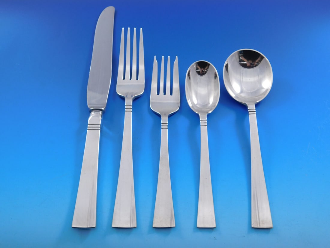 Allan Adler Sunset Sterling Silver Flatware Set 40 Pieces for 8: Allan Adler Sunset Sterling Silver Flatware Set 40 Pieces for 8 Discover the exquisite Sunset Sterling Silver Flatware Set by Allan Adler, a remarkable collection that embodies the Arts & Crafts/Missi
