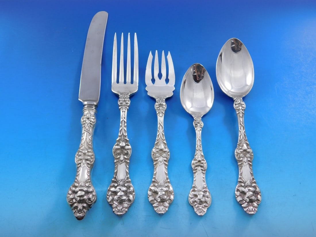 Gorham Old Orange Blossom Sterling Silver Flatware Set 40 pcs Art Nouveau: Gorham Old Orange Blossom Sterling Silver Flatware Set 40 pcs Art Nouveau Discover the exquisite Old Orange Blossom flatware set by Gorham, featuring 40 pieces crafted from high-quality sterling silve