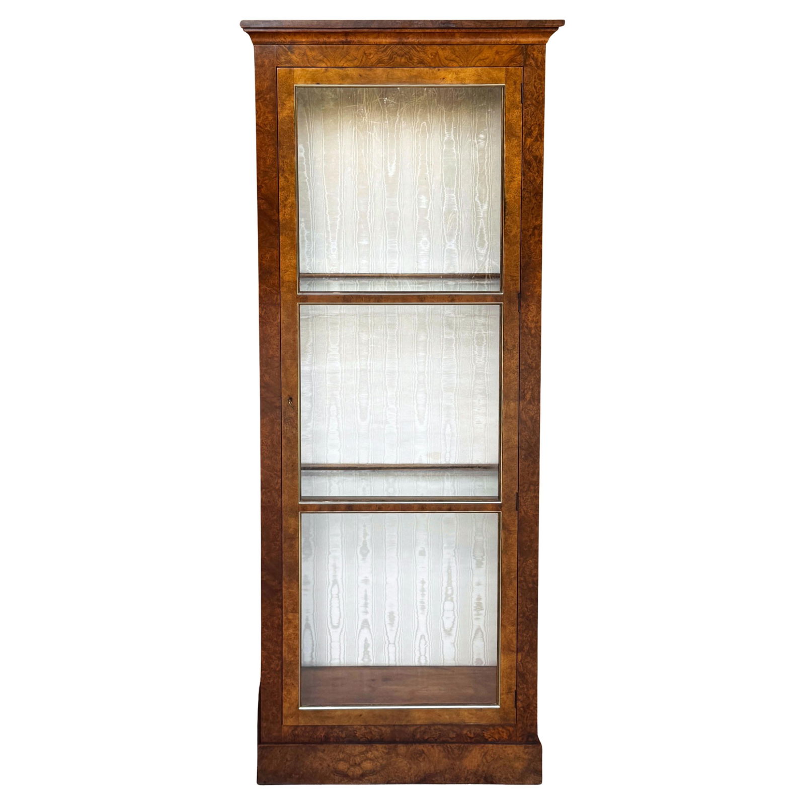 Baker Collectors Edition Burl Wood Glass Vitrine with Interior Lights: Baker Collectors Edition Burl Wood Glass Vitrine with Interior Lights The Baker Burl Wood & Glass Vitrine is a stunning display cabinet designed for collectors, elegantly showcasing fine collectibles,