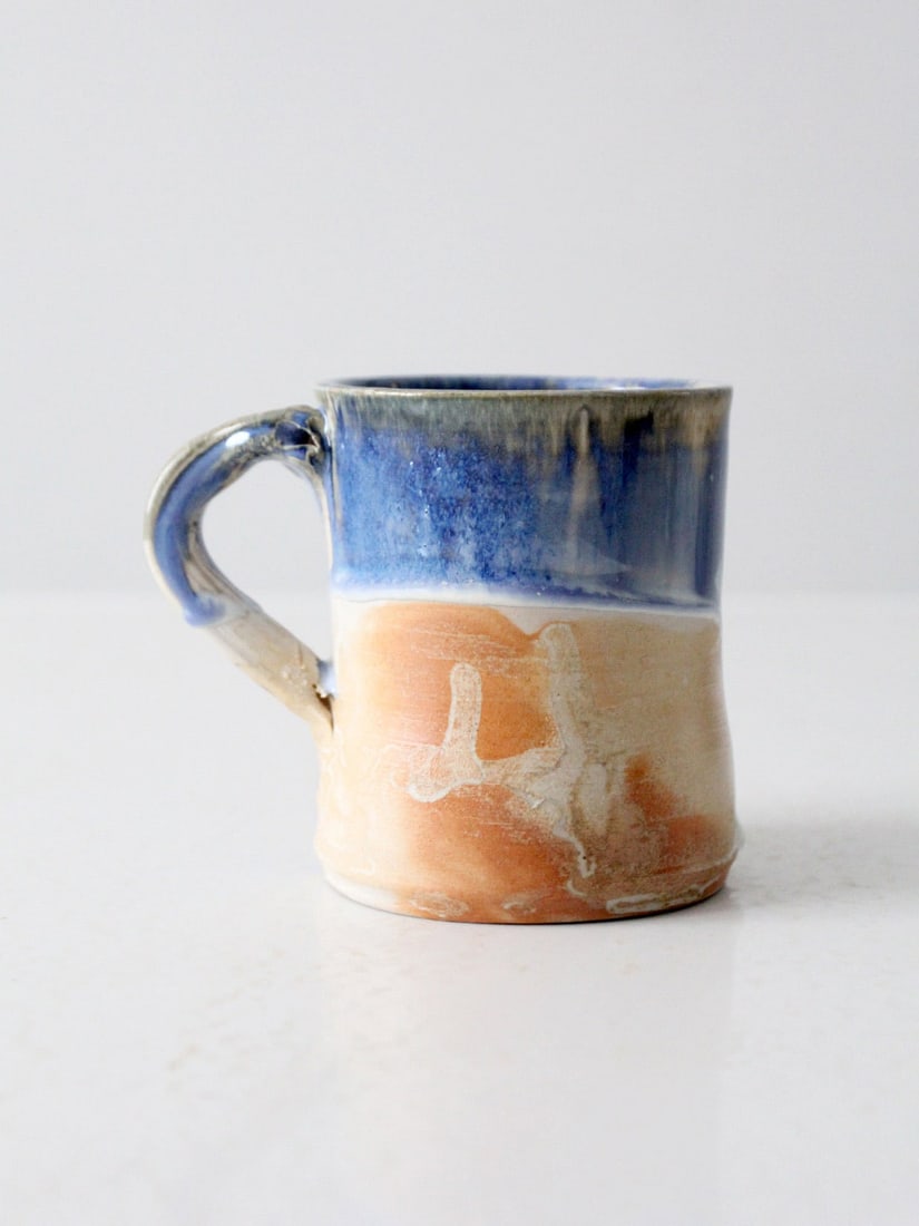 Handcrafted Vintage Studio Pottery Mug with Two-Tone Glaze (1 of 10)