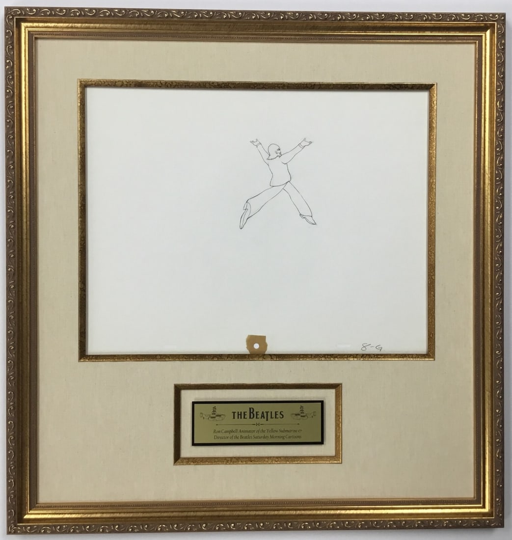 1968 Beatles Yellow Submarine George Harrison Production Drawing by Ron Campbell: 1968 Beatles Yellow Submarine George Harrison Production Drawing by Ron Campbell This original 1968 production drawing features George Harrison from the iconic Beatles film, Yellow Submarine. Created