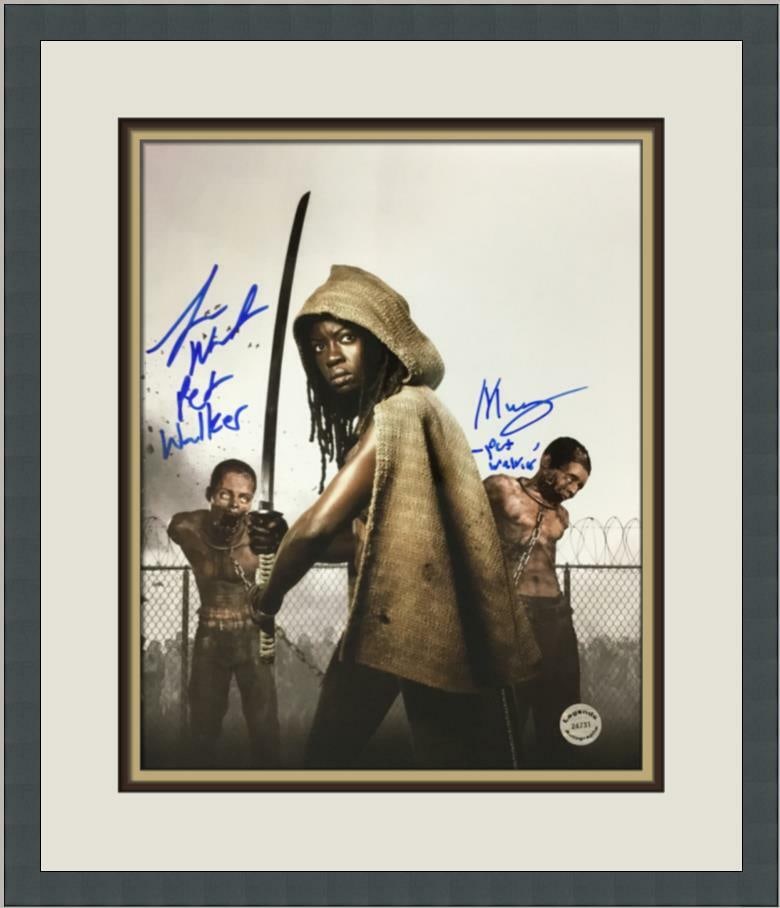Moses J Moseley Theshay West Signed Framed Photo Pet Walker COA: Moses J Moseley Theshay West Signed Framed Photo Pet Walker COA This stunning custom framed photo features the signatures of Moses J Moseley and Theshay West, renowned actors from the hit show The Wal