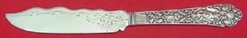 Gorham Medici Old Sterling Silver Fish Knife 7 3/4 Bright-Cut: Gorham Medici Old Sterling Silver Fish Knife 7 3/4 Bright-Cut This stunning fish knife features the Medici Old pattern by Gorham, crafted from high-quality sterling silver. Measuring 7 3/4 inches in l
