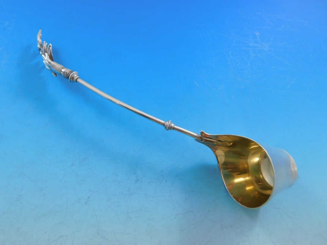 Gorham Lady's Sterling Silver Gold-Washed Sauce Ladle 7.5 Inches: Gorham Lady's Sterling Silver Gold-Washed Sauce Ladle 7.5 Inches This exquisite sauce ladle from the Lady's pattern by Gorham is crafted from high-quality sterling silver and features a luxurious gold