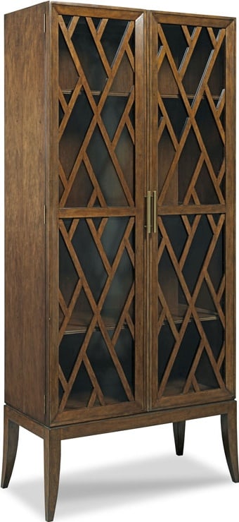 Woodbridge Reed Collection Transitional Cabinet 83H Bordeaux Finish: Woodbridge Reed Collection Transitional Cabinet 83H Bordeaux Finish Introducing the Transitional Wood Display Cabinet, a stunning addition to any home decor. Crafted from high-quality wood and finishe