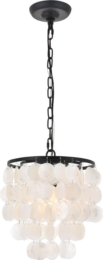 Elegant Lighting Selene 1-Light Black Iron Pendant Light UL-Listed: Elegant Lighting Selene 1-Light Black Iron Pendant Light UL-Listed Illuminate your space with the Selene 1-Light Black Iron Shell Pendant Light, designed in a charming antique style. This pendant ligh