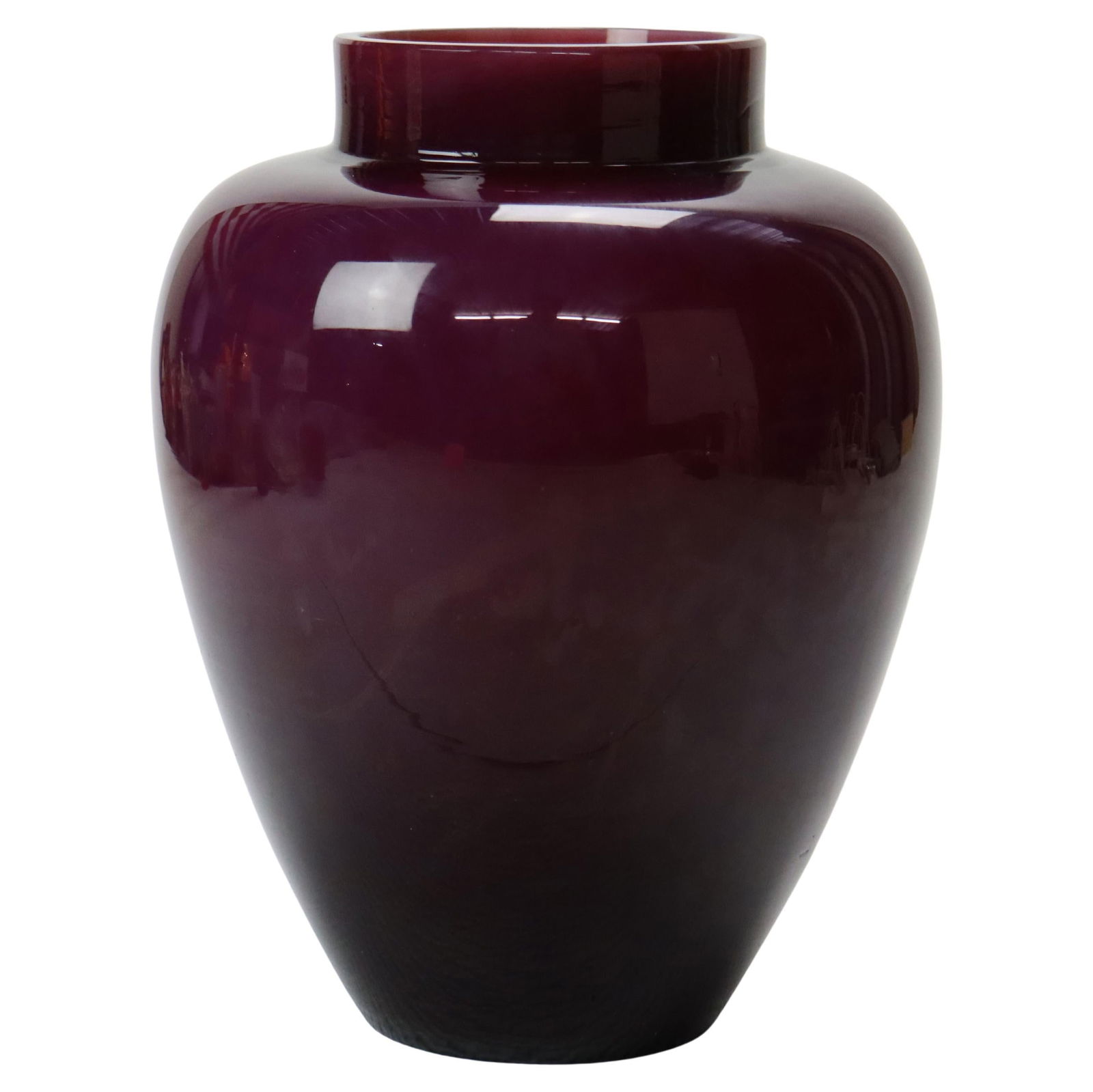 Early 20th Century Plum Art Glass Vase Attributed to Steuben Circa 1920 (1 of 9)
