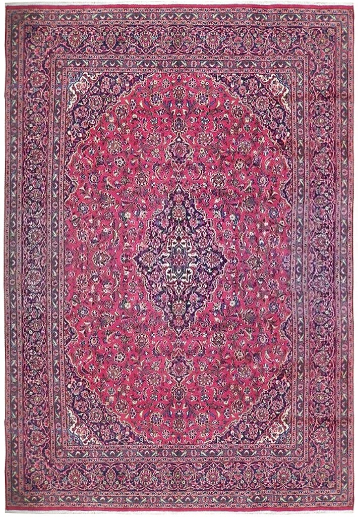 Handmade 9.7 x 12.10 Red Persian Kashan Rug Wool Semi Antique: Handmade 9.7 x 12.10 Red Persian Kashan Rug Wool Semi Antique Free continental US Shipping Discover the elegance of this exquisite 9.7 x 12.10-foot Red Handmade Semi Antique Persian Kashan Rug, meticu