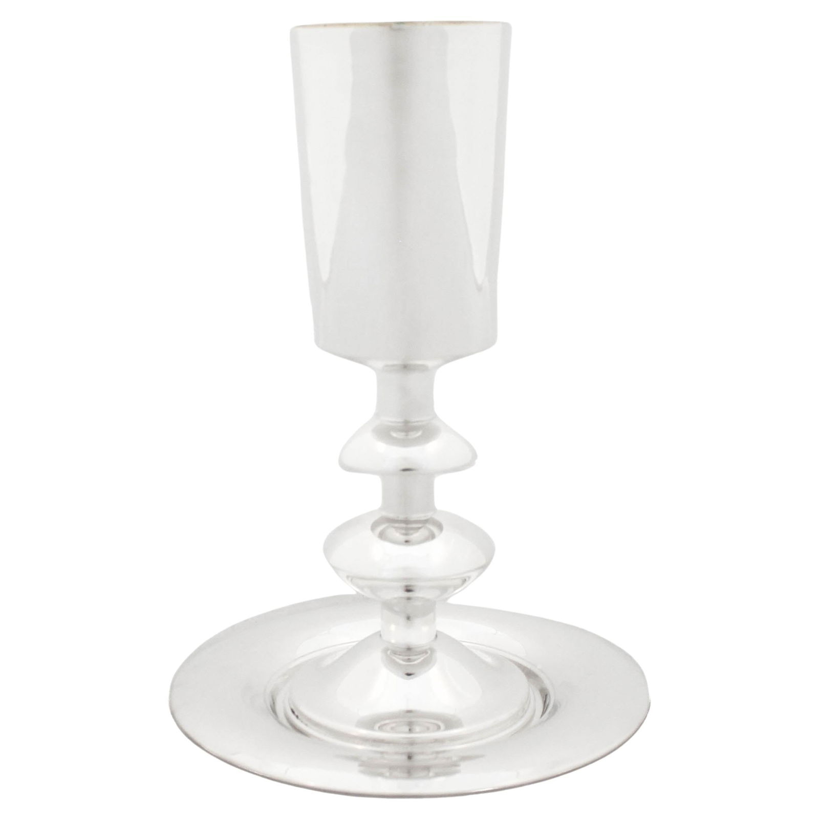 Modern Sterling Silver Kiddush Cup and Plate Set from Italy: Modern Sterling Silver Kiddush Cup and Plate Set from Italy This elegant set includes a large Kiddush Cup and plate, both crafted from high-quality sterling silver. The design is modern and sleek, sho