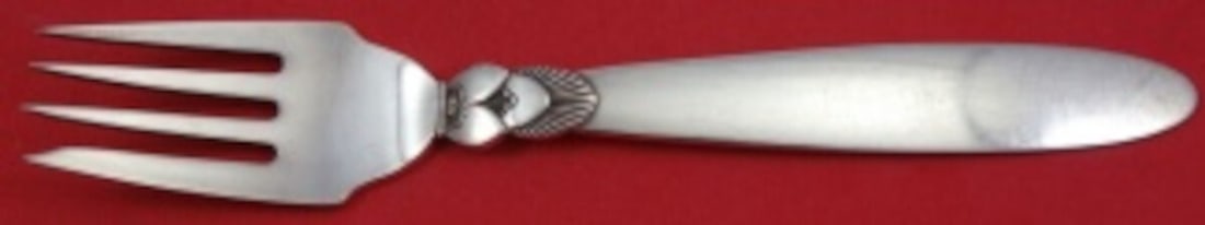 Georg Jensen Cactus Sterling Silver Salad Fork 4-Tine 5 3/4 Inch: Georg Jensen Cactus Sterling Silver Salad Fork 4-Tine 5 3/4 Inch Experience the elegance of the Cactus pattern by Georg Jensen with this exquisite sterling silver salad fork. Measuring 5 3/4 inches, t