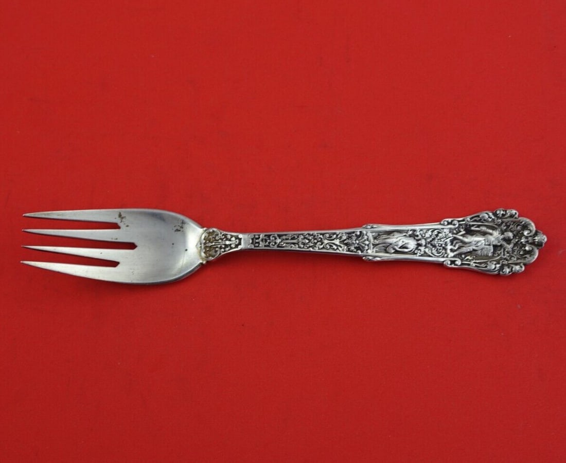 Gorham Coligni Sterling Silver Salad Fork 6.75 Inch Heirloom: Gorham Coligni Sterling Silver Salad Fork 6.75 Inch Heirloom This exquisite Coligni salad fork by Gorham is crafted from sterling silver, showcasing a beautiful design that reflects the elegance of th