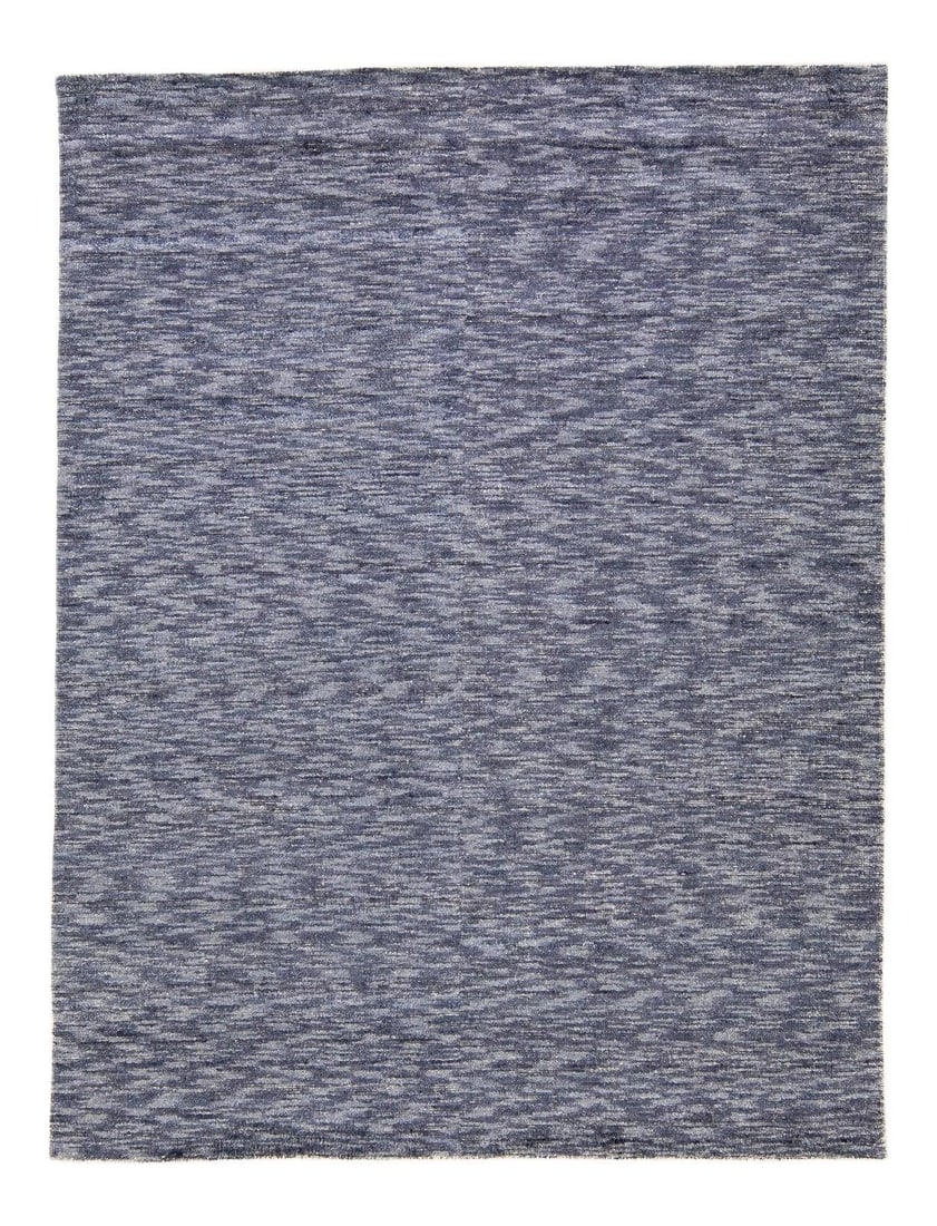 Modern Delino 9' x 12' Navy Blue Abstract Wool Rug: Modern Delino 9' x 12' Navy Blue Abstract Wool Rug Enhance your living space with this stunning Modern Delino hand-loomed wool rug, featuring a rich navy blue field and an elegant all-over solid abstr