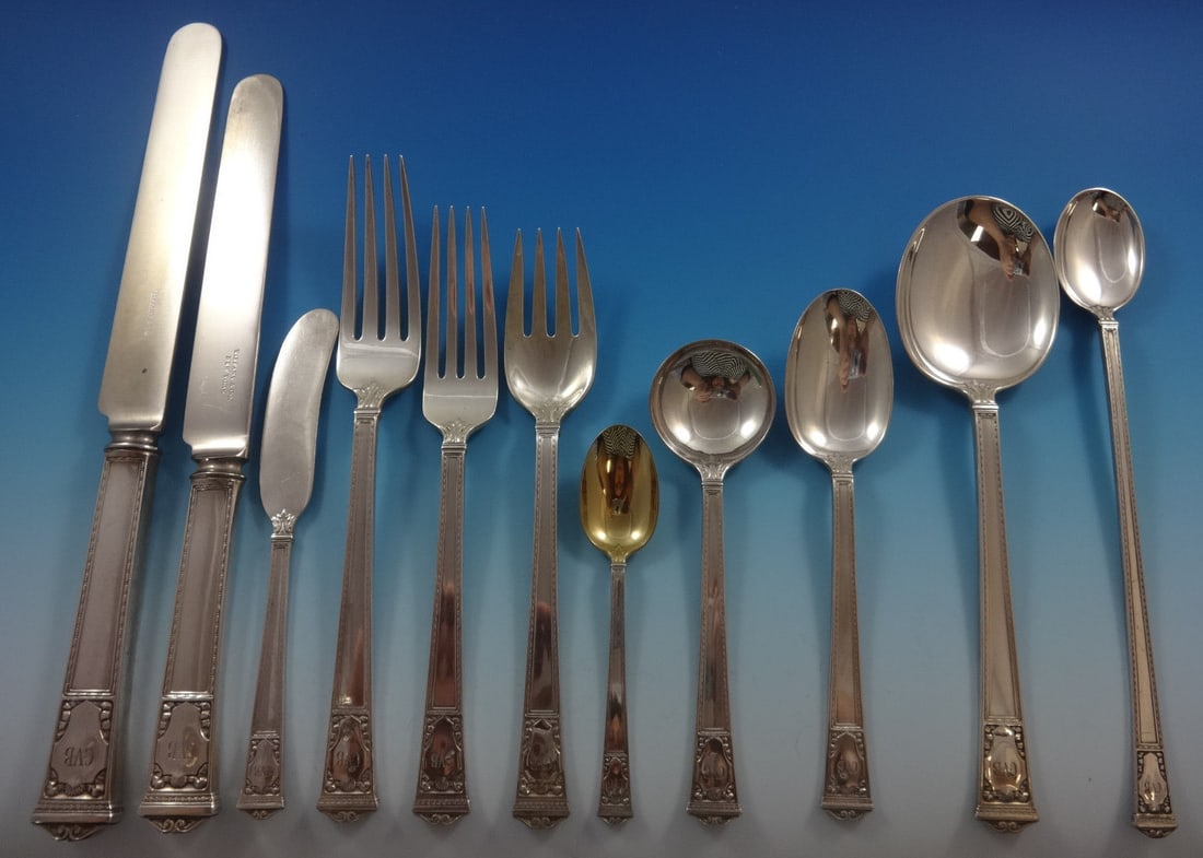 Tiffany & Co San Lorenzo Sterling Silver Flatware Set 221 Pcs: Tiffany & Co San Lorenzo Sterling Silver Flatware Set 221 Pcs Discover the exquisite San Lorenzo flatware set by Tiffany & Co., a stunning collection that exemplifies elegance and craftsmanship. This