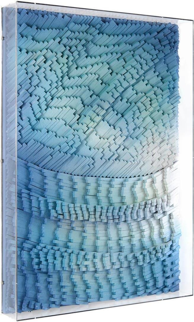 Rays of Ocean Light II Acrylic Box Artwork by Tony Fey: Rays of Ocean Light II Acrylic Box Artwork by Tony Fey Experience the serene beauty of the ocean with "Rays of Ocean Light II" by Tony Fey. This stunning artwork features an acrylic box construction,