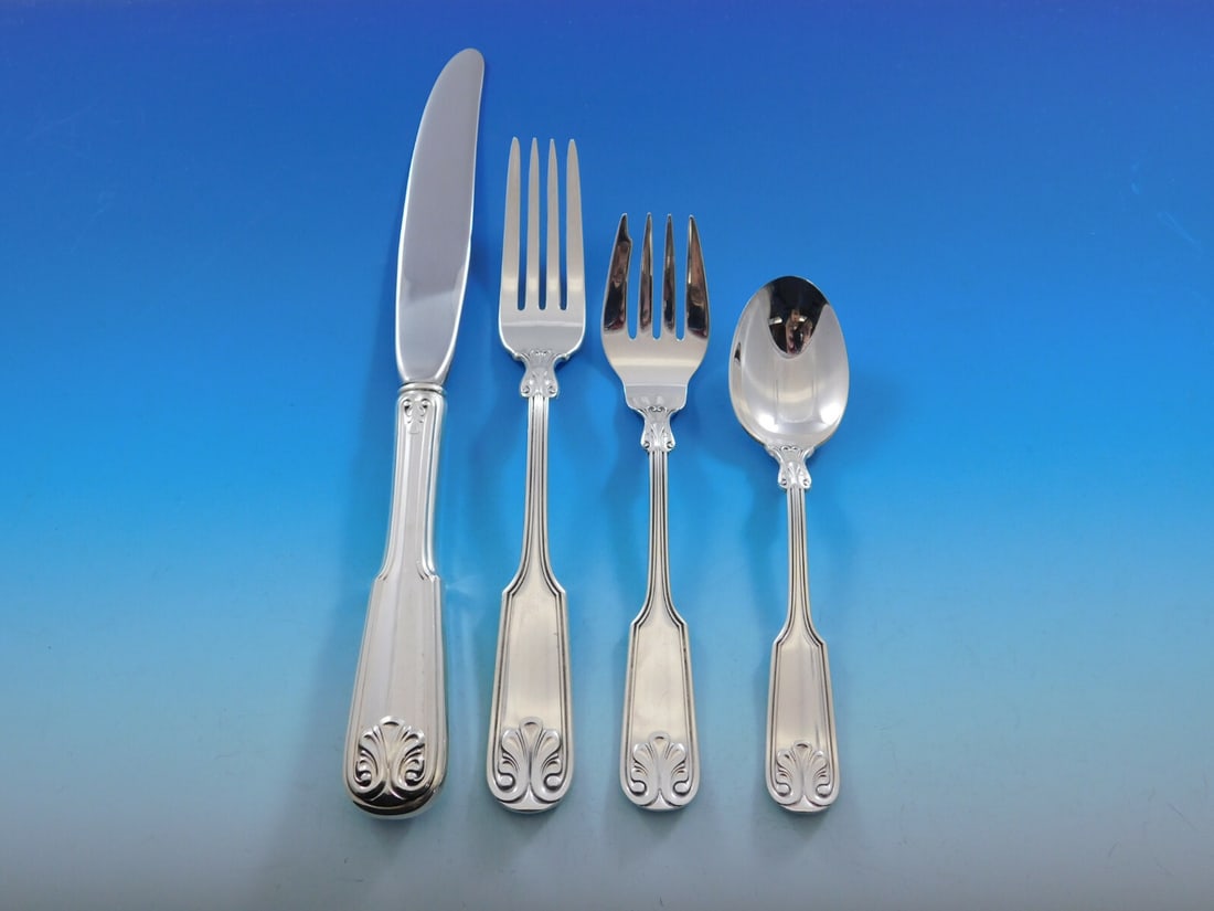 Gorham Sterling Shell Hampton Flatware Set 45 Pieces - 3