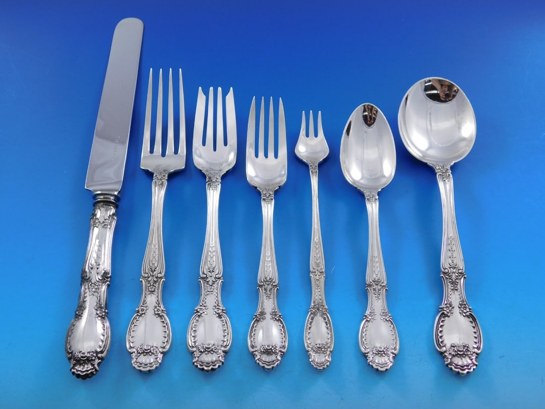 Tiffany & Co. Richelieu Sterling Silver Flatware Set 90 Pieces by George Paulding Farnham: Tiffany & Co. Richelieu Sterling Silver Flatware Set 90 Pieces by George Paulding Farnham Experience elegance with the exquisite Richelieu flatware set by Tiffany & Co., crafted from high-quality ster