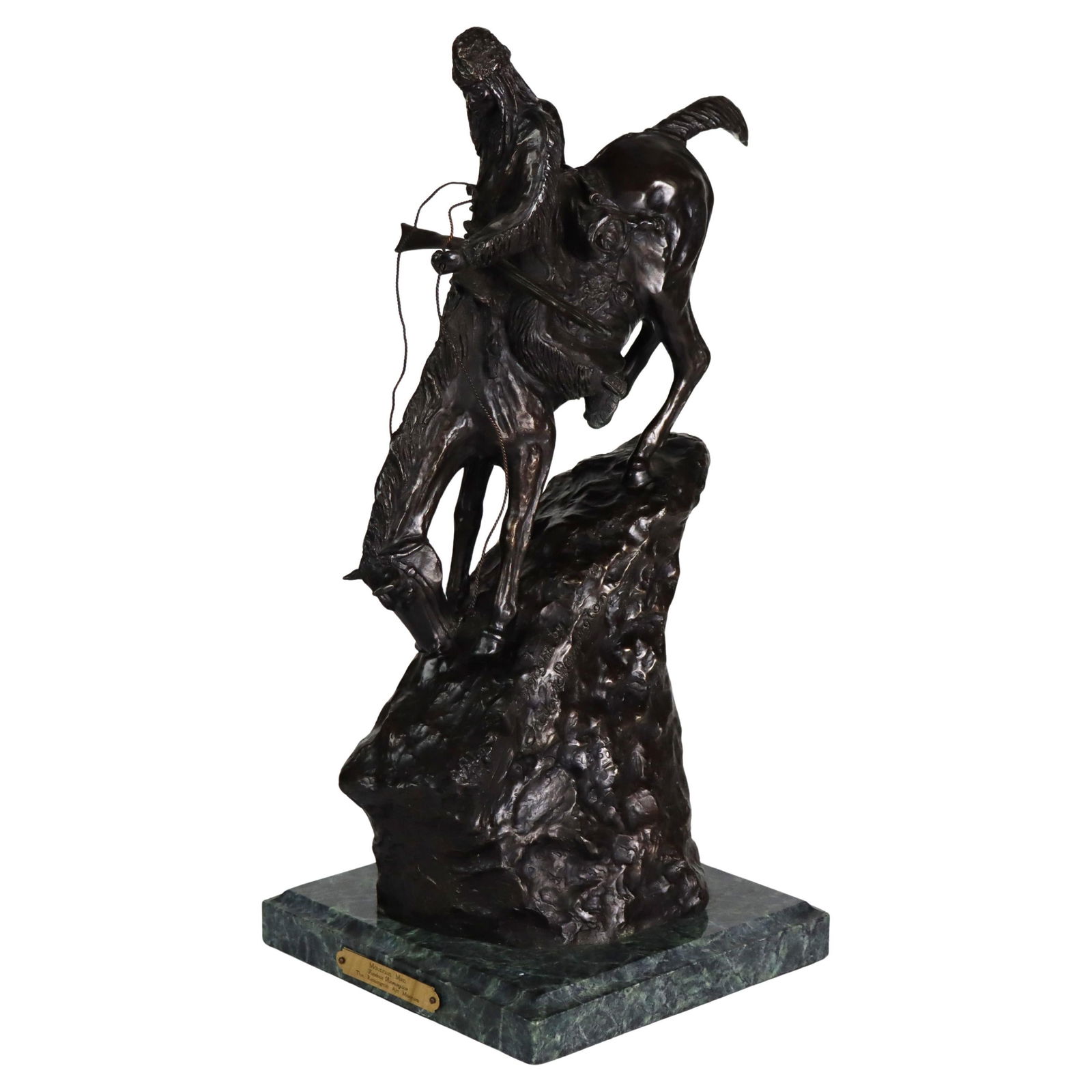 Frederic Remington Bronze Sculpture Mountain Man on Marble Base 20th Century (1 of 16)