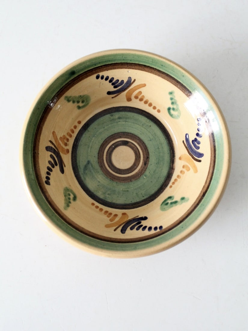 Vintage Hand-Painted Ceramic Bowl Cream and Festive Interior Design (1 of 7)