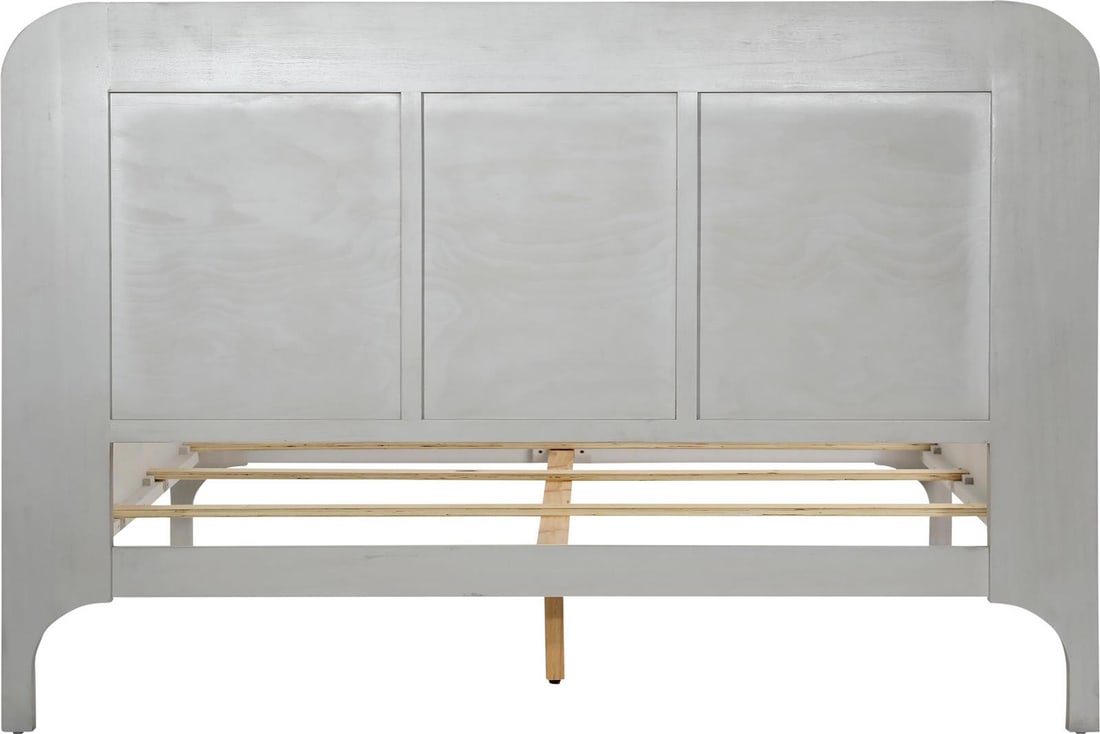 New Maiya Light Gray Acacia Wood Bed 51H 80W 84.5D: New Maiya Light Gray Acacia Wood Bed 51H 80W 84.5D Introducing the Elegant Light Gray Acacia Maiya Bed, a stunning addition to any bedroom. Crafted from durable acacia wood, this bed features a contem