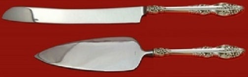 Reed & Barton El Greco Sterling Silver Wedding Cake Knife Set 2pc: Reed & Barton El Greco Sterling Silver Wedding Cake Knife Set 2pc This exquisite 2-piece wedding cake knife set features the elegant El Greco pattern by Reed & Barton, renowned for its sterling silver