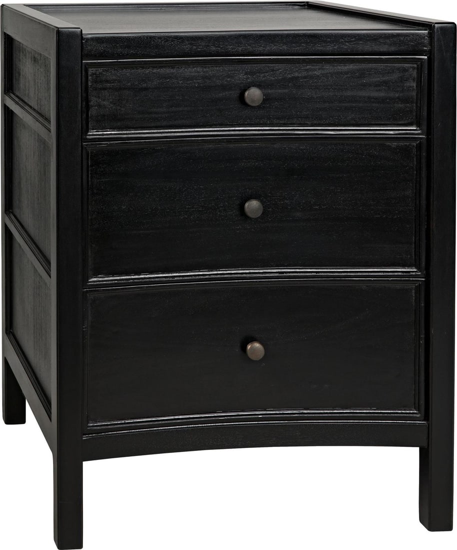Hampton Collection Mahogany Nightstand Hand-Rubbed Black Finish (1 of 2)