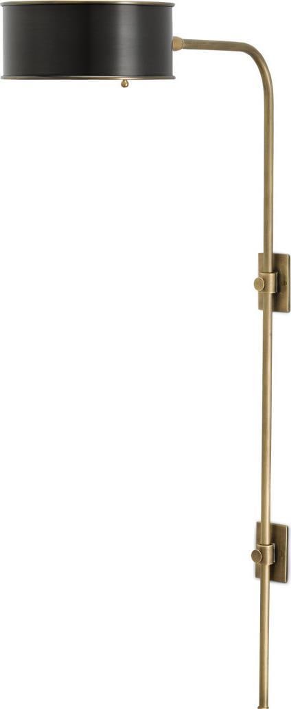 Currey Overture Brass Contemporary Wall Sconce UL-Listed: Currey Overture Brass Contemporary Wall Sconce UL-Listed Illuminate your space with the Overture Contemporary Two-Tone Wall Lamp, a stunning blend of antique and vintage styles. This wall sconce featu