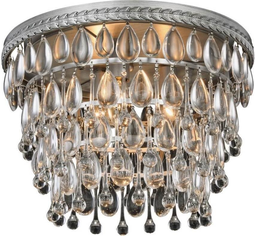 Nordic Collection Vintage Style Flush-Mount Ceiling Light Royal-Cut Crystal: Nordic Collection Vintage Style Flush-Mount Ceiling Light Royal-Cut Crystal Illuminate your space with the Nordic Collection Antique Style Silver Ceiling Light, designed to blend vintage charm with mo