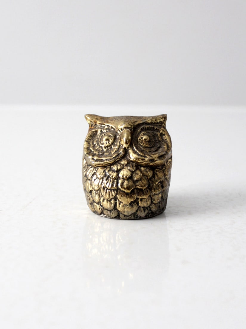 Mid 20th Century Vintage Brass Owl Figurine Decorative Accent (1 of 10)
