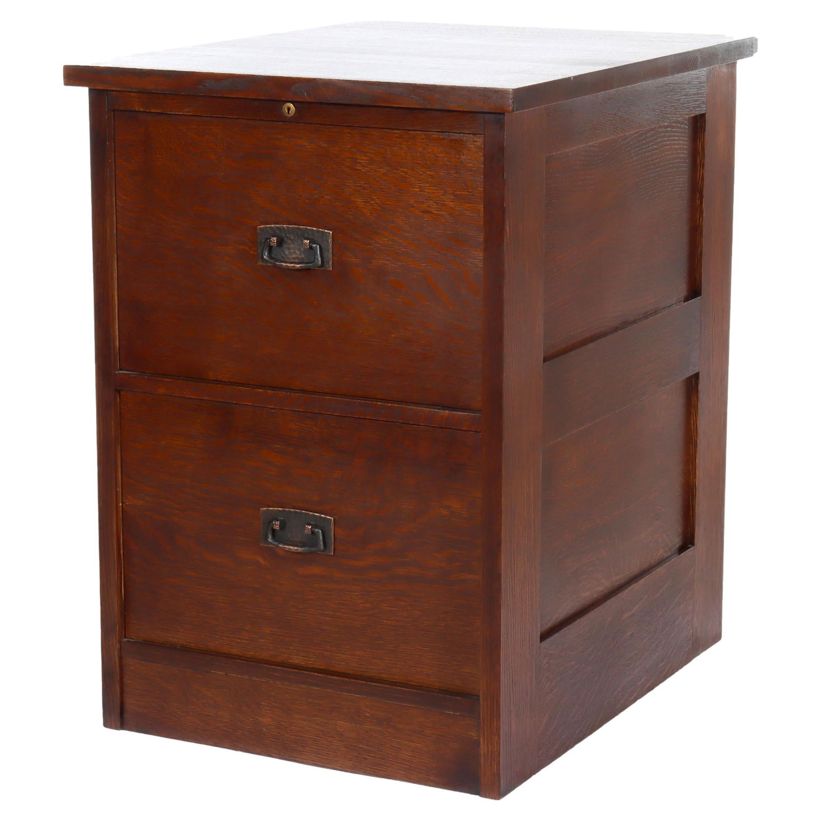 Stickley Arts & Crafts Mission Oak File Cabinet c1920 with Hammered Copper Hardware (1 of 18)