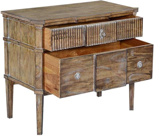 St. Denis Beachwood Nightstand Solid Wood Brass Hardware (1 of 3)